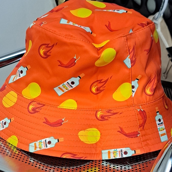 Bacardi Other - Bacardi Mango Chile Reversible Orange & White Bucket Hat with Chili Peppers